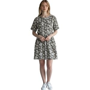 Rosso35 Geneva 100% Cotton Spotted Shirt Dress with Short Sleeves Dots Size 40